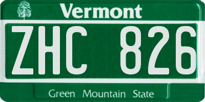 VT license plate ZHC826