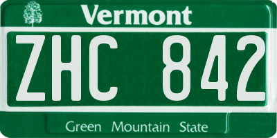 VT license plate ZHC842