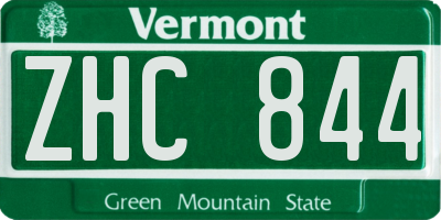 VT license plate ZHC844