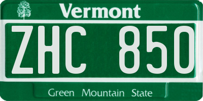 VT license plate ZHC850