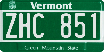 VT license plate ZHC851