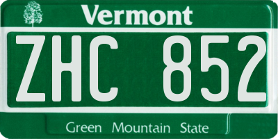 VT license plate ZHC852