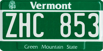 VT license plate ZHC853