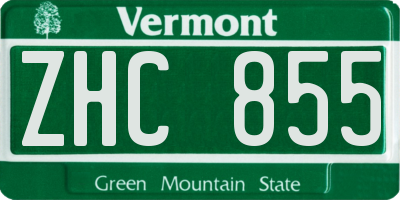 VT license plate ZHC855