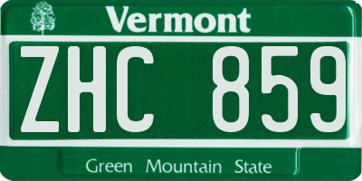 VT license plate ZHC859