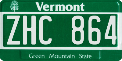 VT license plate ZHC864