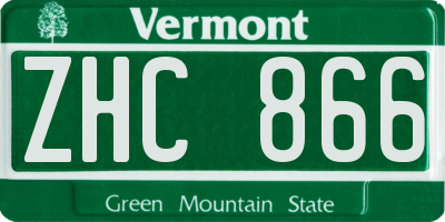 VT license plate ZHC866
