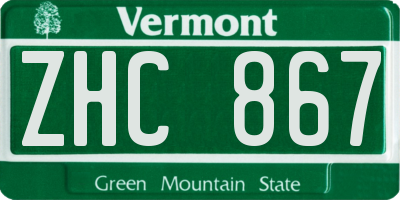 VT license plate ZHC867