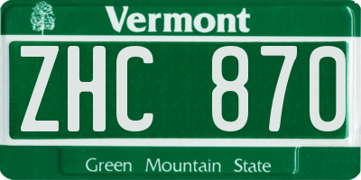 VT license plate ZHC870