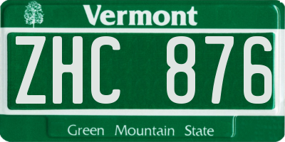 VT license plate ZHC876