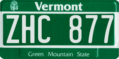 VT license plate ZHC877