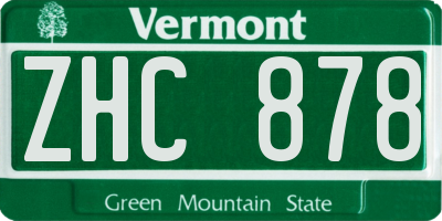 VT license plate ZHC878