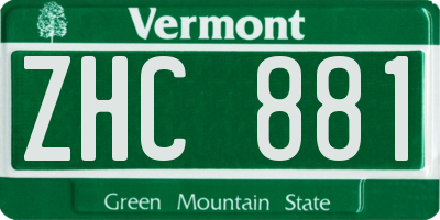 VT license plate ZHC881