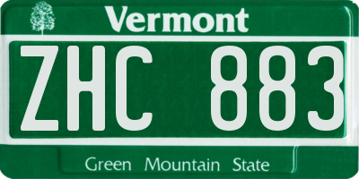 VT license plate ZHC883