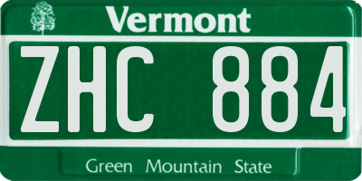VT license plate ZHC884