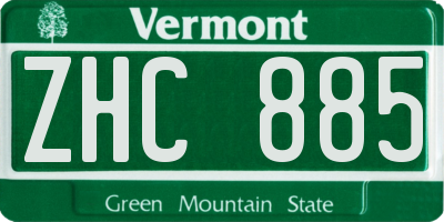 VT license plate ZHC885