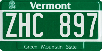 VT license plate ZHC897