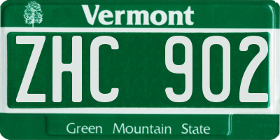 VT license plate ZHC902