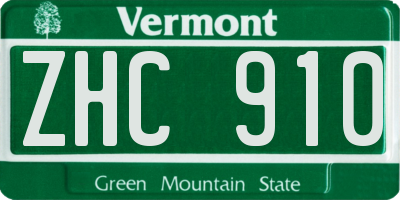 VT license plate ZHC910