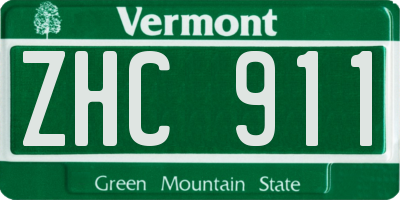 VT license plate ZHC911