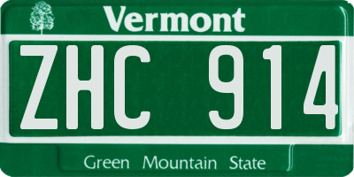 VT license plate ZHC914