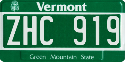 VT license plate ZHC919
