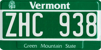 VT license plate ZHC938