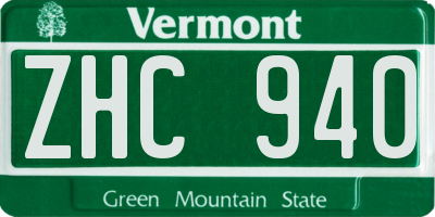 VT license plate ZHC940