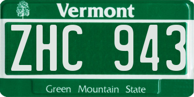 VT license plate ZHC943