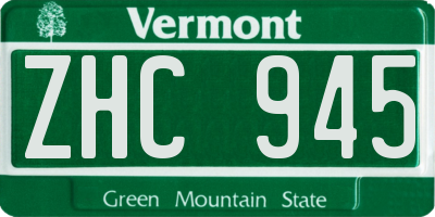 VT license plate ZHC945
