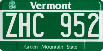 VT license plate ZHC952