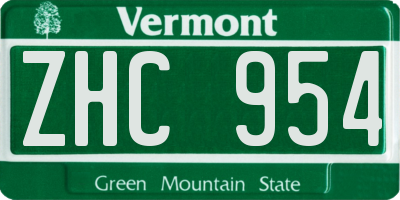 VT license plate ZHC954