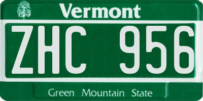 VT license plate ZHC956