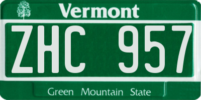 VT license plate ZHC957