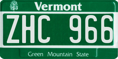 VT license plate ZHC966