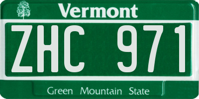VT license plate ZHC971