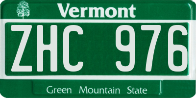 VT license plate ZHC976