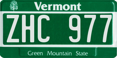 VT license plate ZHC977