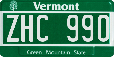 VT license plate ZHC990