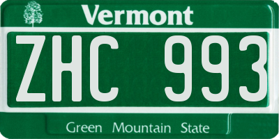 VT license plate ZHC993