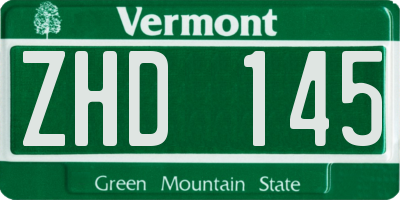 VT license plate ZHD145