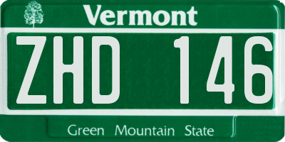 VT license plate ZHD146
