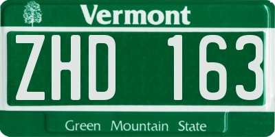 VT license plate ZHD163