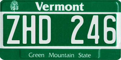 VT license plate ZHD246