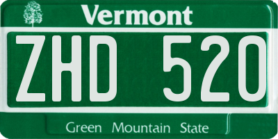 VT license plate ZHD520