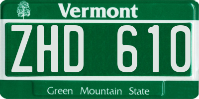VT license plate ZHD610