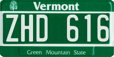 VT license plate ZHD616