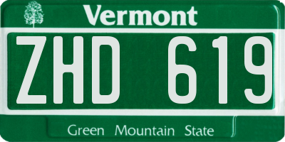 VT license plate ZHD619