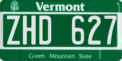 VT license plate ZHD627