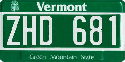 VT license plate ZHD681